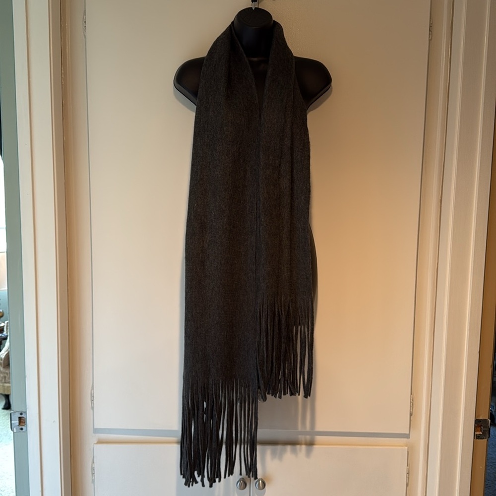 Lucky Brand Charcoal Fringe Scarf